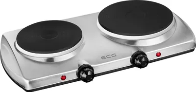 Produktbild von ECG EV 2512 Stainless | Doppelkochplatte | 2 Platten mit einem Durchmesser von 185 mm und 155 mm | Edelstahl |