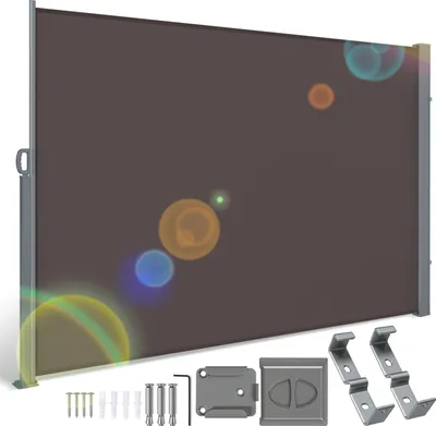 Obrázek produktu pro Izrielar boční markýza 300 x 180 cm, výsuvná, ochrana před větrem, ochrana před zraky na balkon a terasu, boční roleta s nástěnným držákem, ochrana před sluncem – markýza Brau