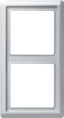 Image de Cadre Busch-Jaeger FR UP, double, toutes conditions climatiques, IP44, argent alu, 1 pièce.