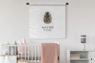 Produktbild von MuchoWow® Wandteppich Wandbehang Herbst - Zitat - Tannenzapfen 90x90 cm Tapisserie Dekoration Wandtuch - Wandaufhänger