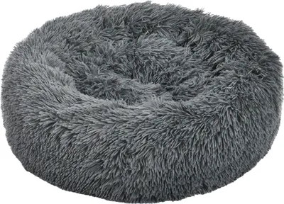 Produktbild von Dehner Hunde- und Katzenbett Cookie, Ø ca. 58 cm, Höhe ca. 14 cm, Polyester/Plüsch, grau