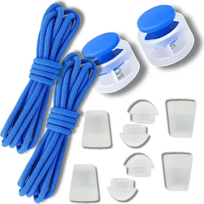 Image de Camerazar Lacets élastiques sans attache avec grip bleu