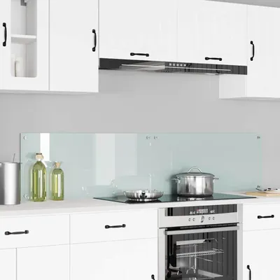 Produktbild von "Schlussverkauf" Küchenrückwand 2 Stück - Hitzebeständig - Weiß 90x40 cm Gehärtetes Glas C15621