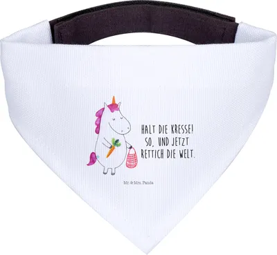 Produktbild von Mr. & Mrs. Panda Hundehalstuch S Einhorn Gemüse - Weiß - Geschenk, Halstuch Hund, Hunde, Einhörner, Wochenmarkt, Unicorn, Für, kleines, Biomarkt