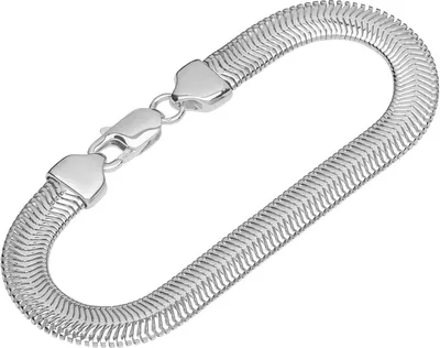 Produktbild von Armband 925 Sterling Silber 19cm flachgedrückte Schlangenkette Herren Armkette