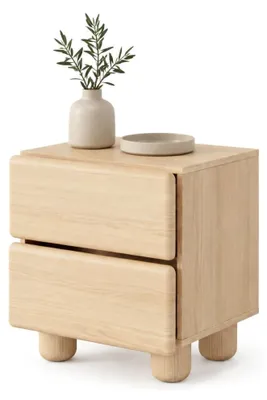 Produktbild von Hani - Nachttisch, 50x38x52h cm Eiche Braun, 2 Schubladen