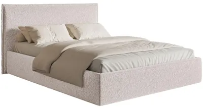 Produktbild von Selsey Softie Slim – Polsterbett 200×200 mit Bettkasten und Lattenrost, Chenille, beige