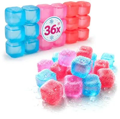 Wiederverwendbare Eiswürfel, 36 Stück, bunt, Kunststoff, 2,5 cm