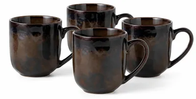 Obrázok produktu pre 4 ks keramických hrnků Tierra 400 ml – zemitá hnědá, Clay
