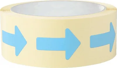 Produktbild von Dreifke® Aufkleber I Etikett Pfeil, beschriftbar, hellblau, Haftpapier, ablös...