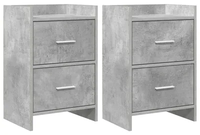 Productafbeelding van vidaXL Nachtkastjes, 2 stuks, betonkleur, 40 x 30 x 60 cm, houtvezel