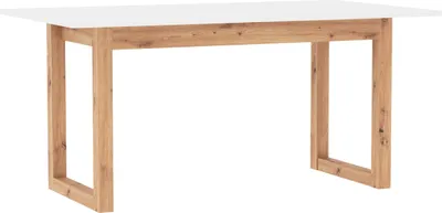 Produktbild von Kulissen-Esstisch >Denver< ausziehbar auf 200 cm, weiß / Nachbildung Artisan Oak - 160x75x90cm (BxHxT)