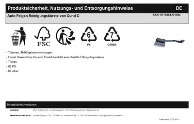 Produktbild von C&C Felgen-Reinigungsbürste für schwer erreichbare Stellen