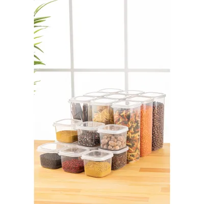 Produktbild von Hermia Concept, BNMPEGYWS18-517, Aufbewahrungsbox-Set (18-teilig), 100 % KUNSTSTOFF, Weiß, 10 x 10 x 9,5 cm