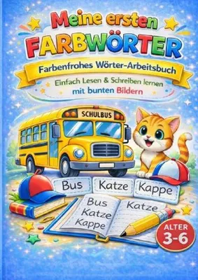 Zdjęcie produktu dla Meine ersten FarbWörter - Farbenfrohes Arbeitsbuch zum Lesen & Schreiben lernen (3-6 Jahre)