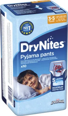 Produktbild von Huggies DryNites Pyjamahöschen Jungen Pyjama Pants 3-5 Jahre 10 Stück