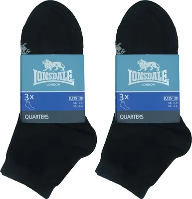 Produktbild von Lonsdale 6 Paar Quarter Socken Knöchelhöhe  Baumwolle Schwarz43-46