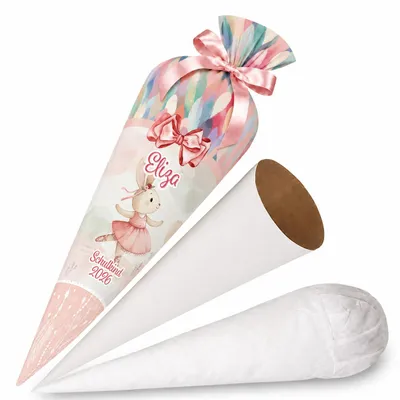 Produktbild von Ferocity, Schultüte Kaninchen, mit Namen, 70 cm, Einschulung, Mädchen