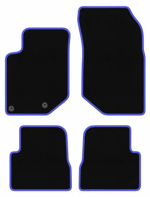 Image de Tapis de sol en moquette noir/bleu pour Opel Corsa F 2019- 4 pièces