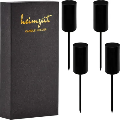 Produktbild von Kerzenhalter aus Metall, Durchmesser 22 mm, 4 Stück, schwarz