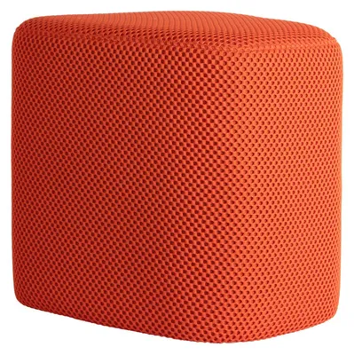 Produktbild von Leitmotiv - Sitzpuff Retro Mesh - Leuchtendes Orange - 36x36x36cm