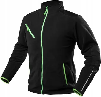 Produktbild von NEO TOOLS Herren Fleece Arbeitsjacke mit Cordura Schwarz Gr. S-3XL - Premium Fleecejacke für Männer mit Reflektierenden Elementen Größe L