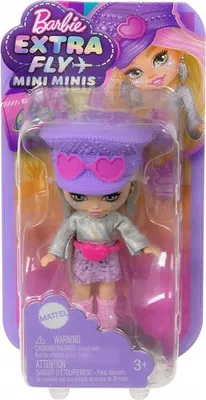 Image de Mattel Barbie Extra Mini Minis Poupée de voyage au look métallique et désertique HPN07
