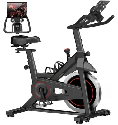 Immagine prodotto di Cyclette da casa – Bicicletta fitness silenziosa con trasmissione a cinghia e sella regolabile