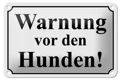 Produktbild von Blechschild Hinweis 18x12cm Warnung vor den Hunden (s/w)