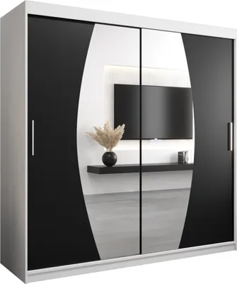 Produktbild von Kleiderschrank, Schiebetürenschrank Schlafzimmer, Schrank mit Spiegel ELYPSE 200 cm