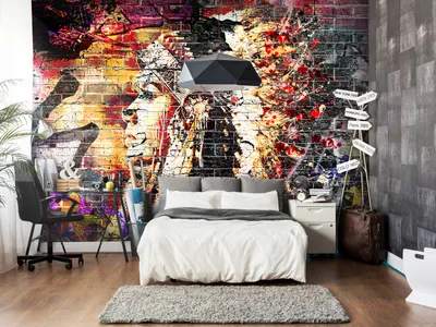Produktbild von Vlies Fototapete 400x280 cm Tapeten Wandtapete XXL Graffiti Indianer Abstrakt f-C-0125-a-c