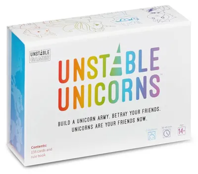 Produktbild von Kartenspiel – Unstable Unicorns – 2 bis 8 Spieler – Spieldauer: 30 bis 45 Minuten – Ab 14 Jahren