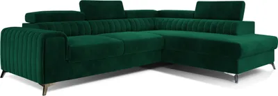 Produktbild von Ecksofa mit Schlaffunktion und Bettkasten, Couch für Wohnzimmer, Schlafsofa Sofagarnitur L-Form Wohnlandschaft mit Bettfunktion 278x92x205 cm OLIVIER (Rechts, Grün - KRONOS19)