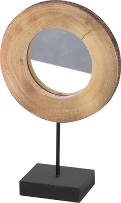 Produktbild von Designspiegel rund, Holz Metall 31x19x8 cm