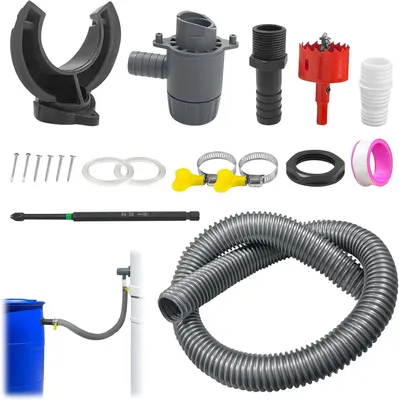 Imagen del producto de Colectores de agua de lluvia, de 75 a 110 mm, sistema de recolección de agua gris, para canalones