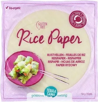 PAPIER RYŻOWY BEZGLUTENOWY BIO 150 g (15 szt.) - TERRASANA
