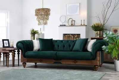Produktbild von Moderne Zwefarbige Chesterfield Sofagarnitur 3+3+1 Sitzer Luxus Möbel