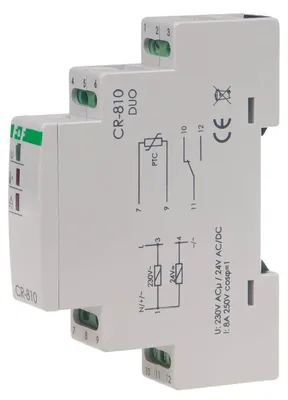 Immagine prodotto di F&F | Relè Di Temperatura CR-810 Duo - 230V - Protezione Dal Surriscaldamento - Installazione Facile