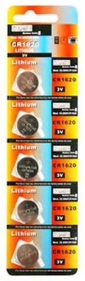 Productafbeelding van Lithiumbatterij, type CR1620, blisterverpakking, 5 stuks.