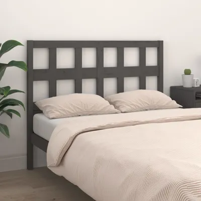 Produktbild von vidaXL Kopfteil Grau 145,5x4x100 cm Massivholz Kiefer - Kopfteil - Kopfteile - Bettkopfteil - Holzkopfteil