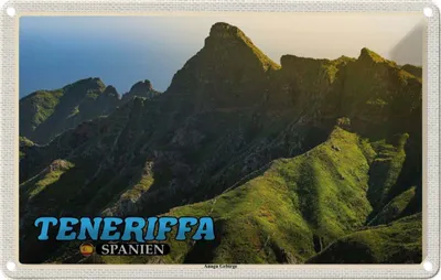 Produktbild von vianmo Blechschild 20x30 cm Teneriffa Spanien Anaga Gebirge Bildmotiv Reisemotiv Abenteuer Reisen Urlaub