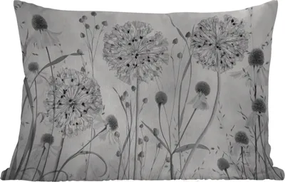 Produktbild von MuchoWow® Outdoor Kissen - Natur - Stilleben - Schwarz und weiß - 60x40 cm - Wetterfest - Lounge Kissen - Zierkissen - Kissen für Innenräume