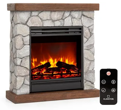 Produktbild von Klarstein Deko Kamin mit LED-Flammen, Elektro Kamin mit Heizung, 1800W Elektrischer Kamin, Sparsamer Kamin Elektrisch, Wandkamin mit Fernbedienung & Timer, Elektrische Kamine mit Poystone-Gehäuse