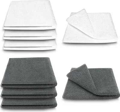 Produktbild von ARLI Handtuch 4x Anthrazit / Grau + 4 x Weiss - 100% Baumwolle ( 8 er Set / Pack )