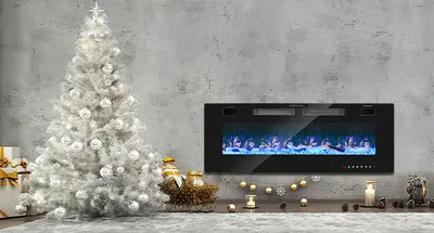 Obrázok produktu pre Elektrický krb 750 / 1500 W s ohrevom, otvoreným ohňom, efektom plameňa, diaľkovým ovládaním, LED osvetlením a časovačom - Elektrický krb