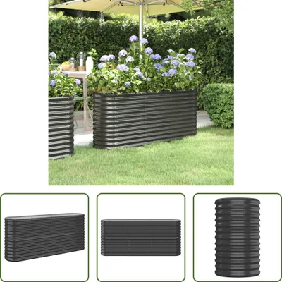 Produktbild von The Living Store Hochbeet Pulverbeschichteter Stahl 152x40x68 cm Anthrazit