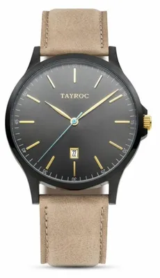 Produktbild von Tayroc TXM099 Uni-Armbanduhr, Edelstahl-Gehäuse, Leder-Armband
