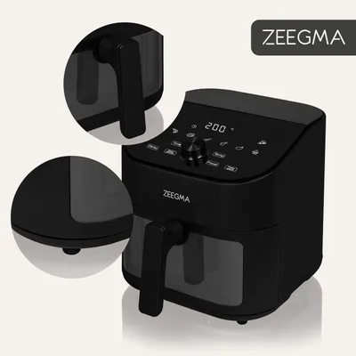 Produktbild von Zeegma Knapper Chef Airfryer 6,5L 1600W, Schwarz, 10 Programme, Digital