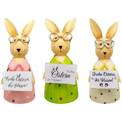 Produktbild von Dekofigur Osterhase 26 cm - tolle Dekofigur für den Garten oder das Wohnzimmer - perfekte Geschenkidee zu Ostern - auch geeignet als Zaunhocker