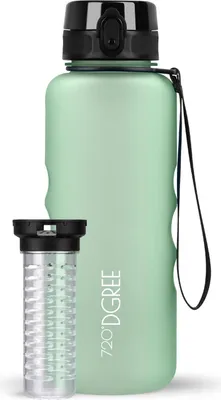Produktbild von uberBottle softTouch Trinkflasche mit Fruchtbehälter 1500ml / Kiwi Green/ 720DGREE